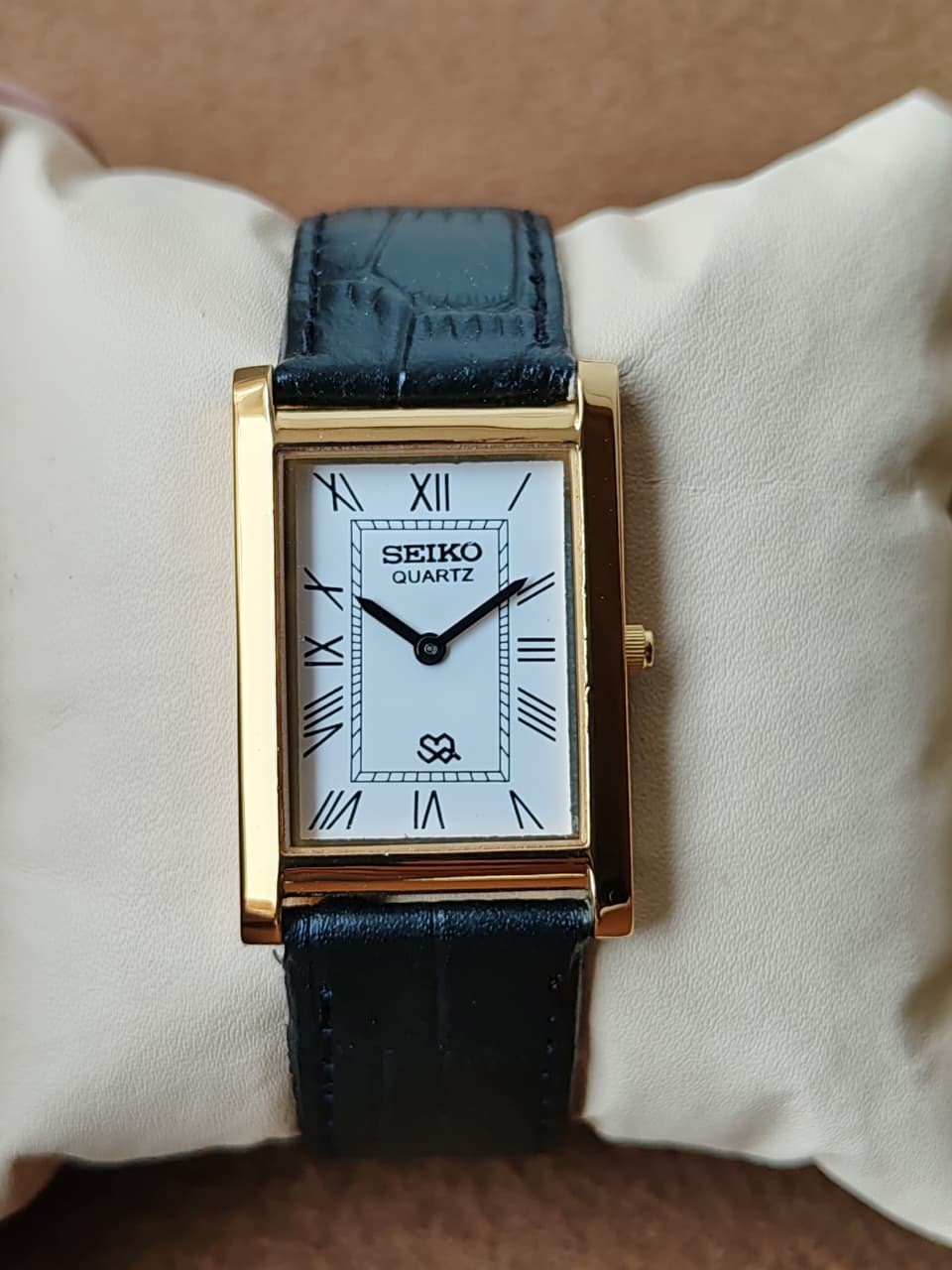 Seiko Vintage Slim Tank Quartz Roman Dail Men’s Watch