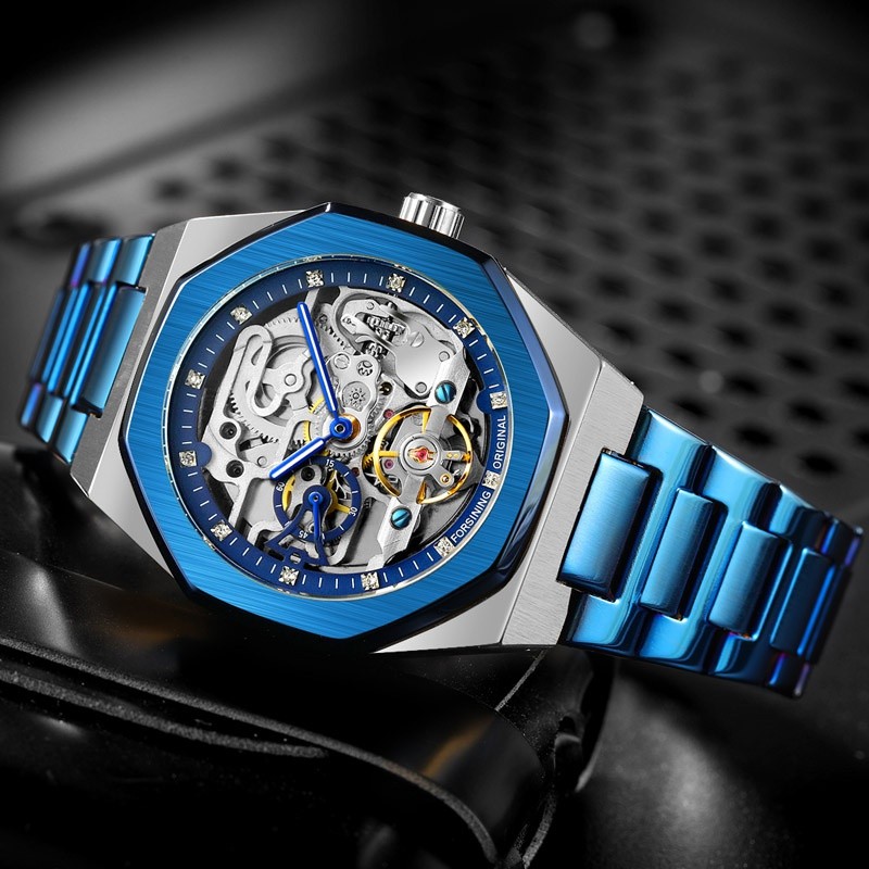 Luxury Men’s Automatic Mechanical Self-wind Waterproof Octagon Shape AUTO Watch
