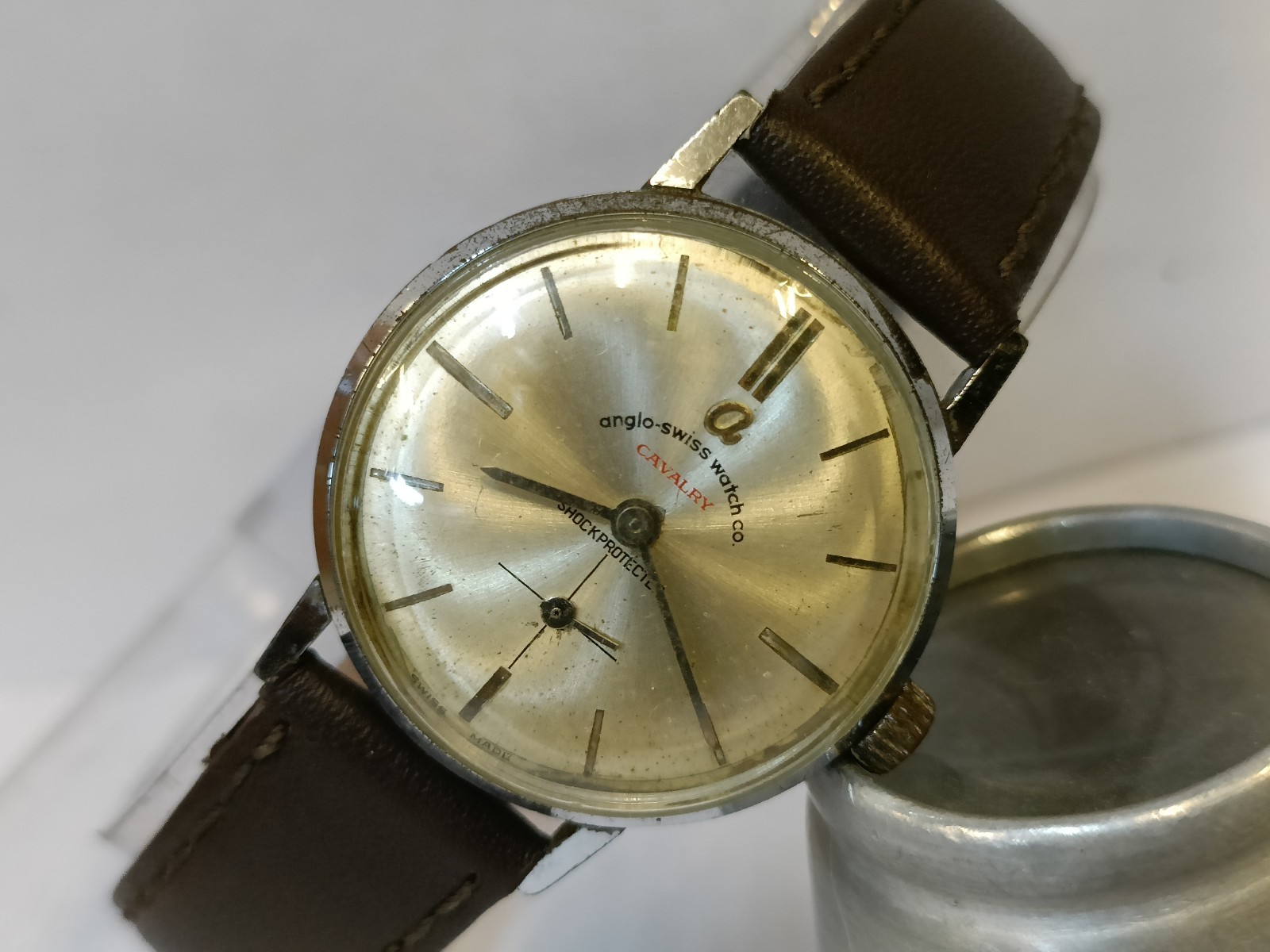 ANGLO-SWISS WATCH CO. CAVALRY WINDING PATINA DIAL UNISEX WORKING