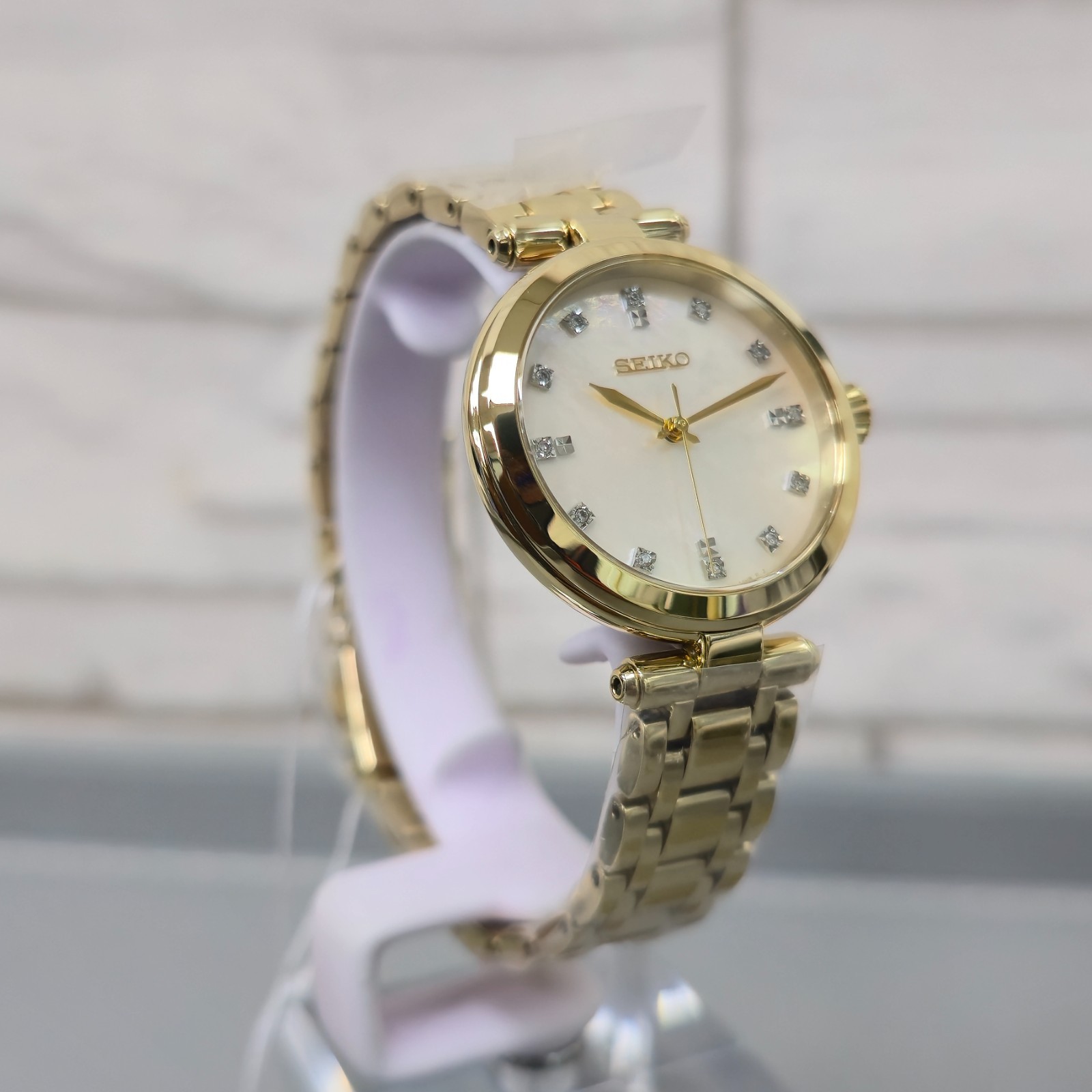 Seiko Quartz SRZ536P1 Crystal MOP White Dial 30 mm New Full Set Women’s Watch