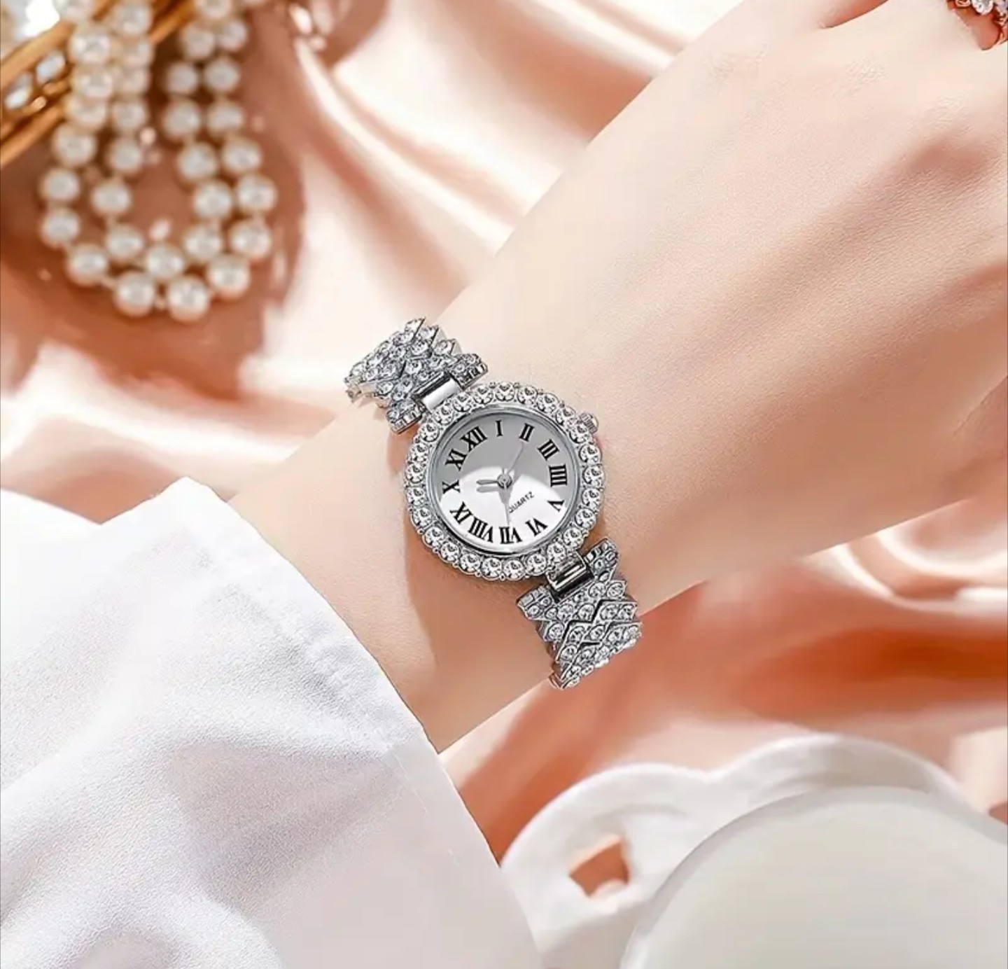 5pcs Luxury Women’s Quartz Watch and Jewelry Set Quartz Movement, Elegant ML052B