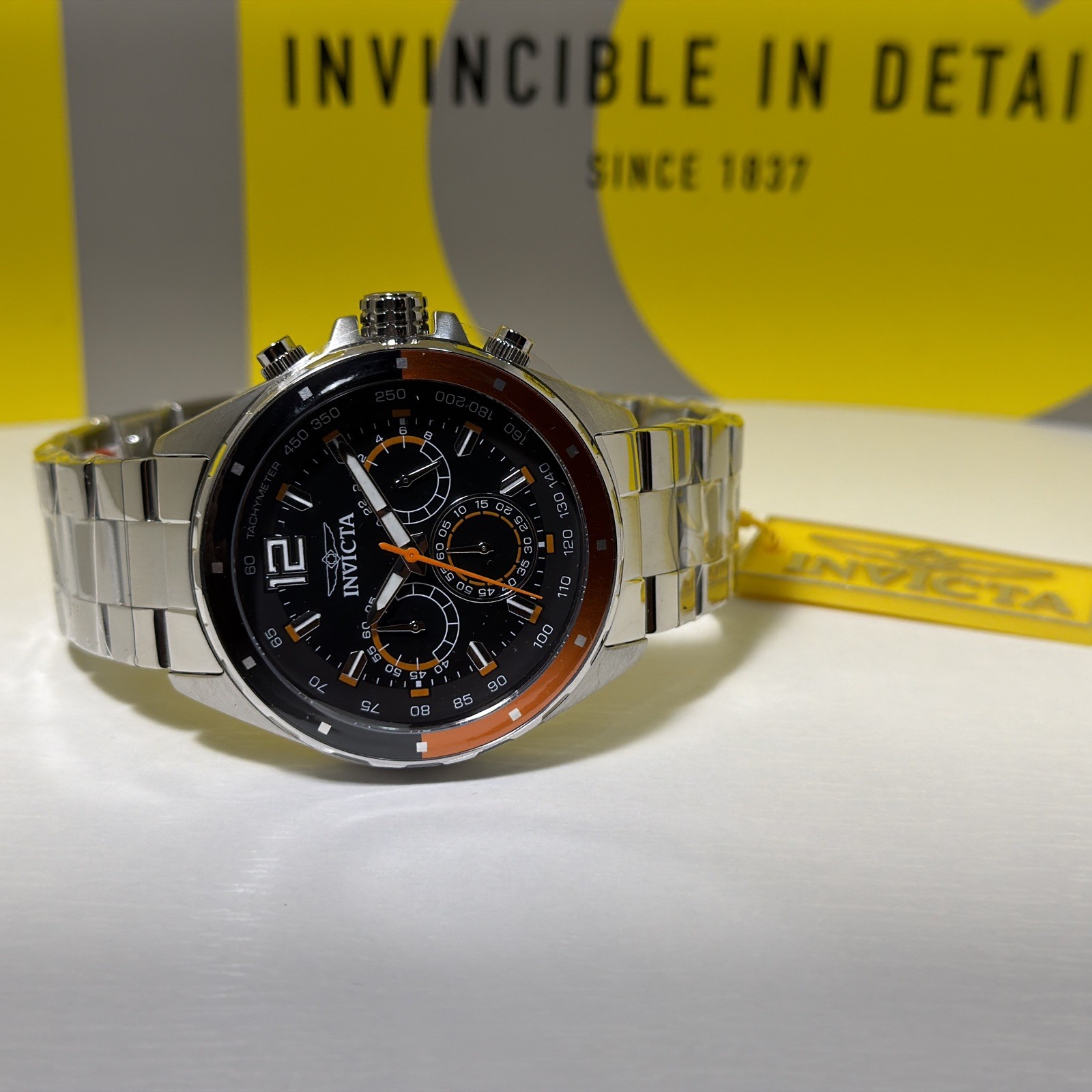 Invicta Speedway Men’s 44mm Chrono Watch StainlessSteel, W/Hard Case & Soft Case