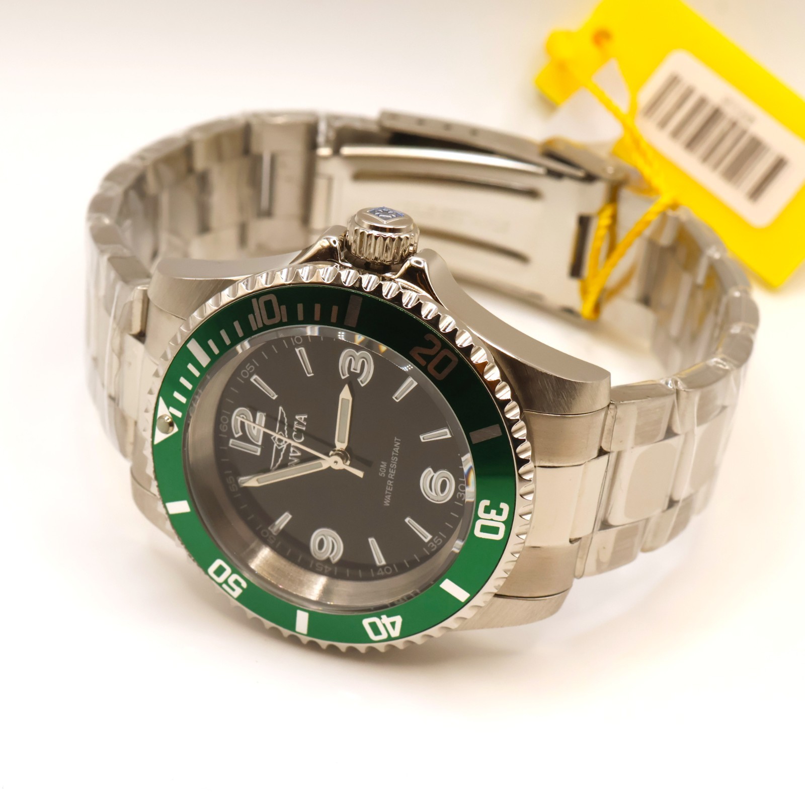 Invicta Specialty Rowan 49338 Emerald Shadow 40mm Black Dial Green Bezel SS