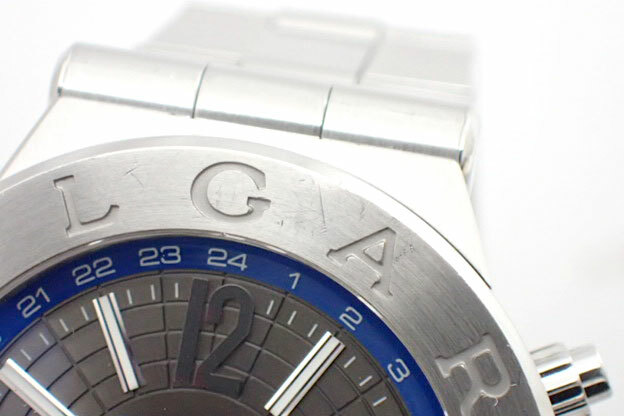BVLGARI Diagono GMT DG40S GMT Stainless Steel Automatic Gray Dial Men’s Watch