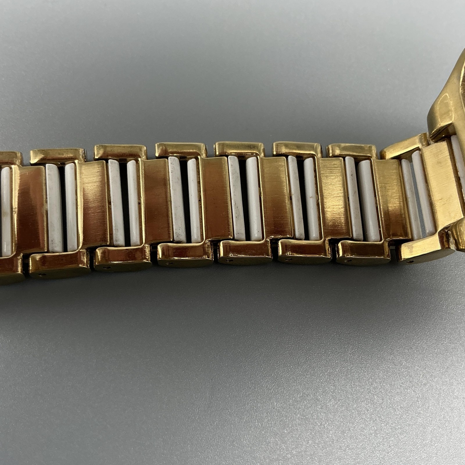 Peugeot Womens Watch 35mm Gold Tone MOP Crystal Bezel New Battery 7.25″