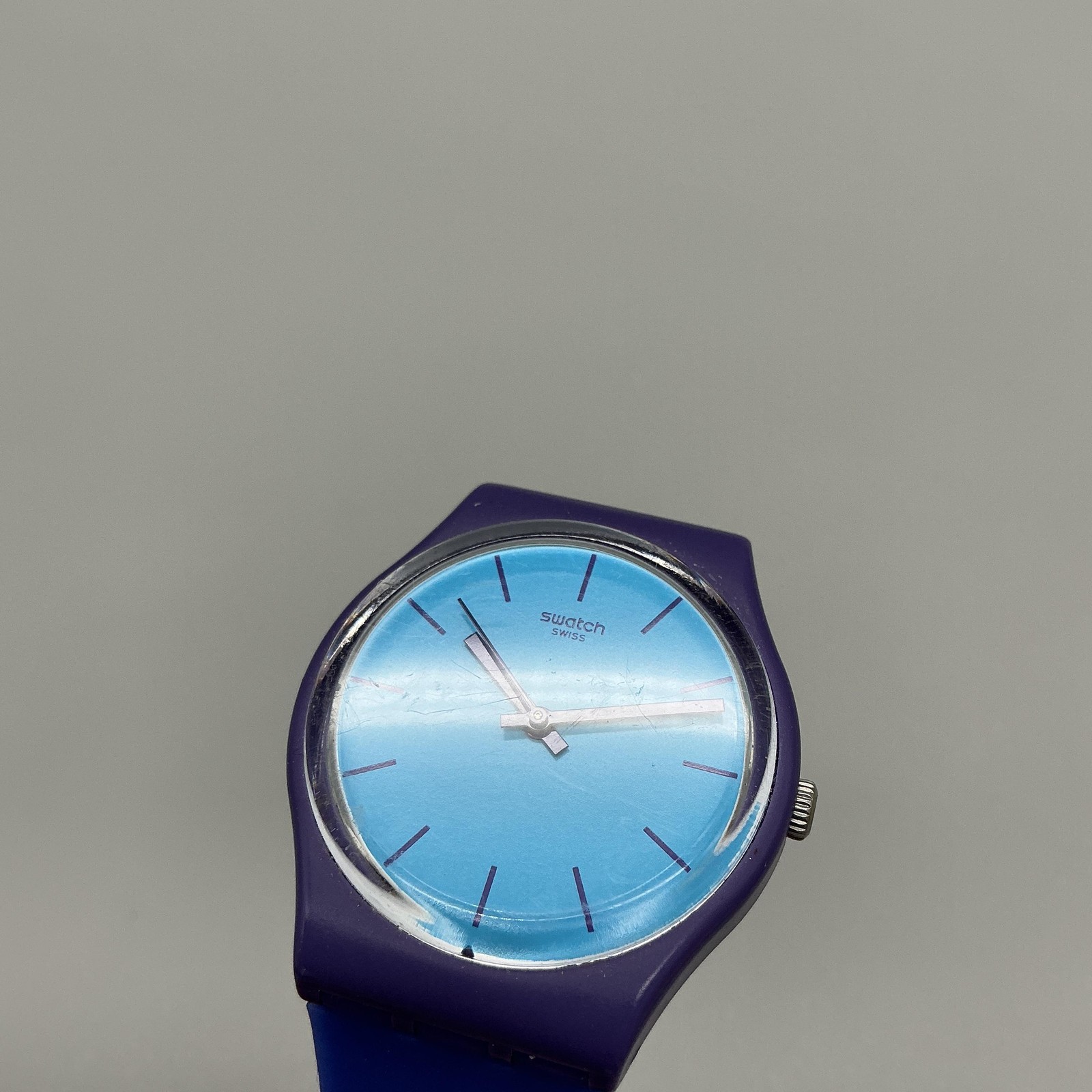Swatch Mixed Up GV128 Mens Watch 34mm Blue Purple Swiss Made New Battery
