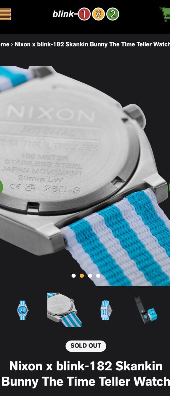 Nixon x blink-182 Skankin Bunny Time Teller PRE-Sale