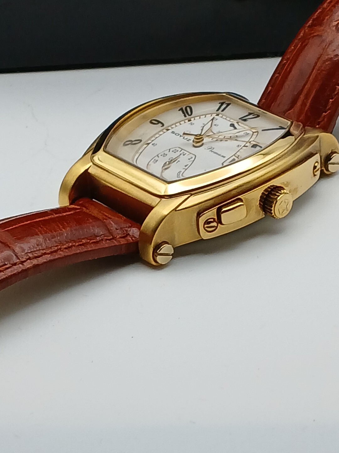 Soyuz Premium Skeleton Chronograph 23k Gold Pl Rare Model Automatic Movement Lux