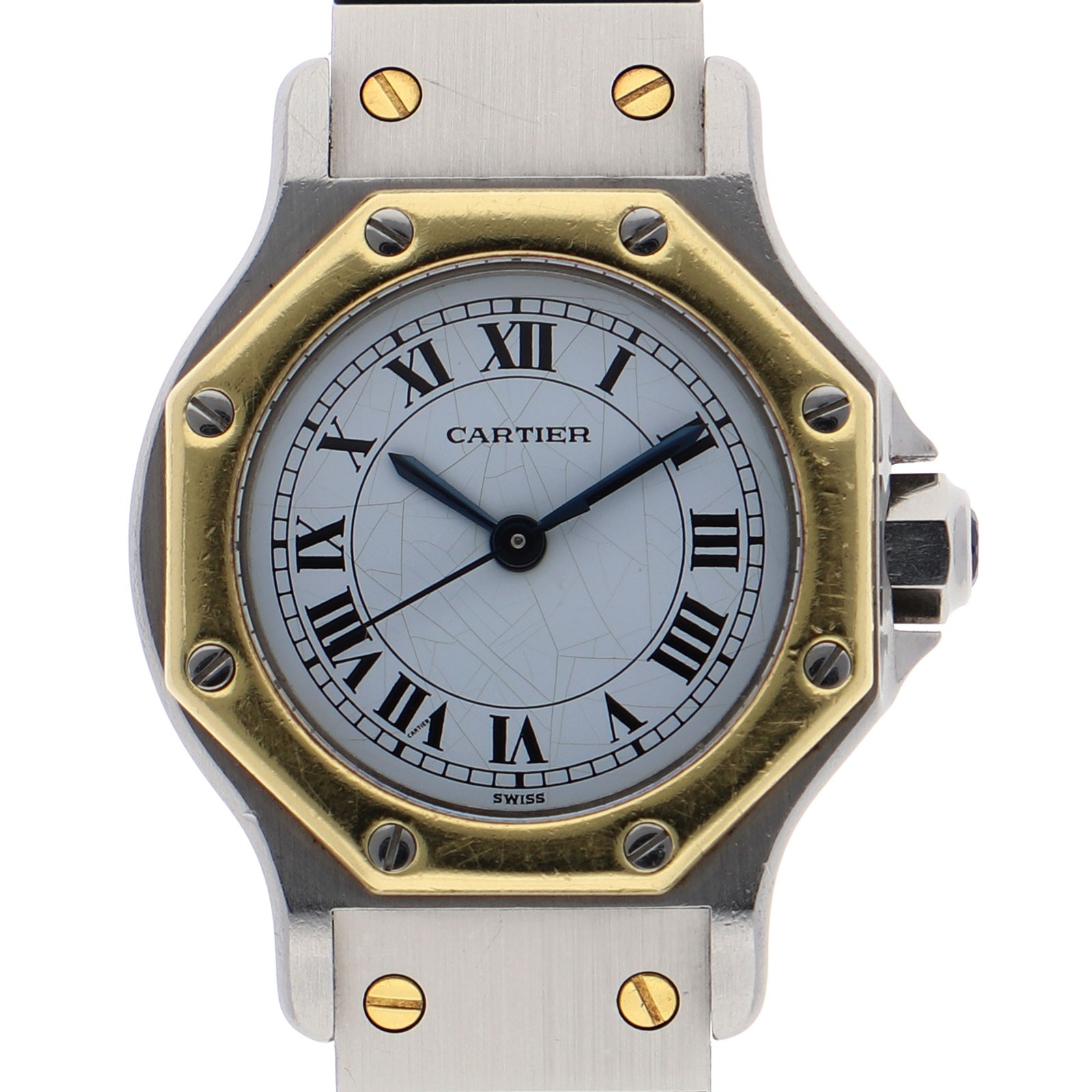 CARTIER Santos Octagon white Dial Automatic Stainless Steel Yellow Gold