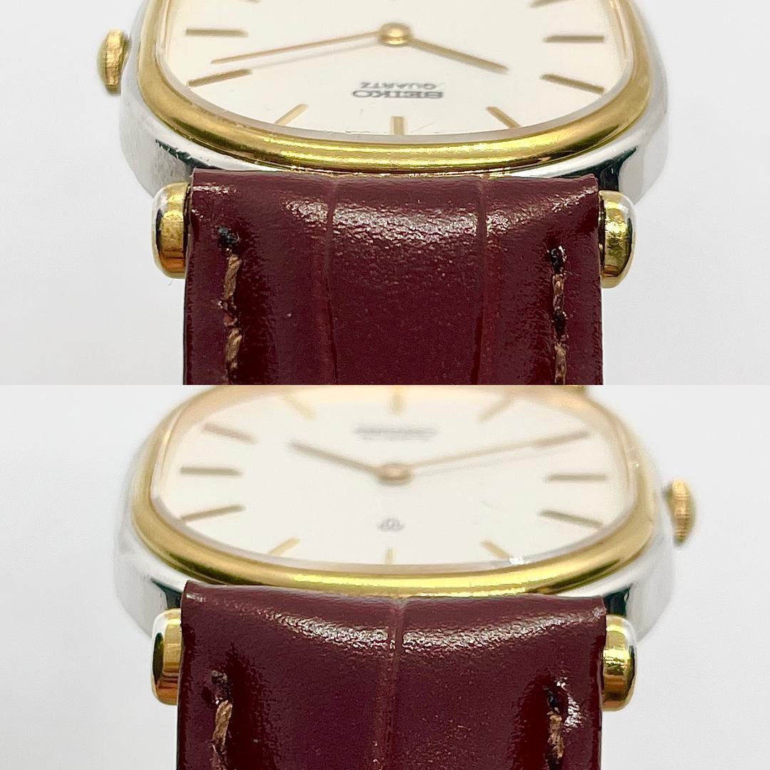 Seiko Rectangle Tank Gold 2620-5470 Quartz Watch Japan 071059
