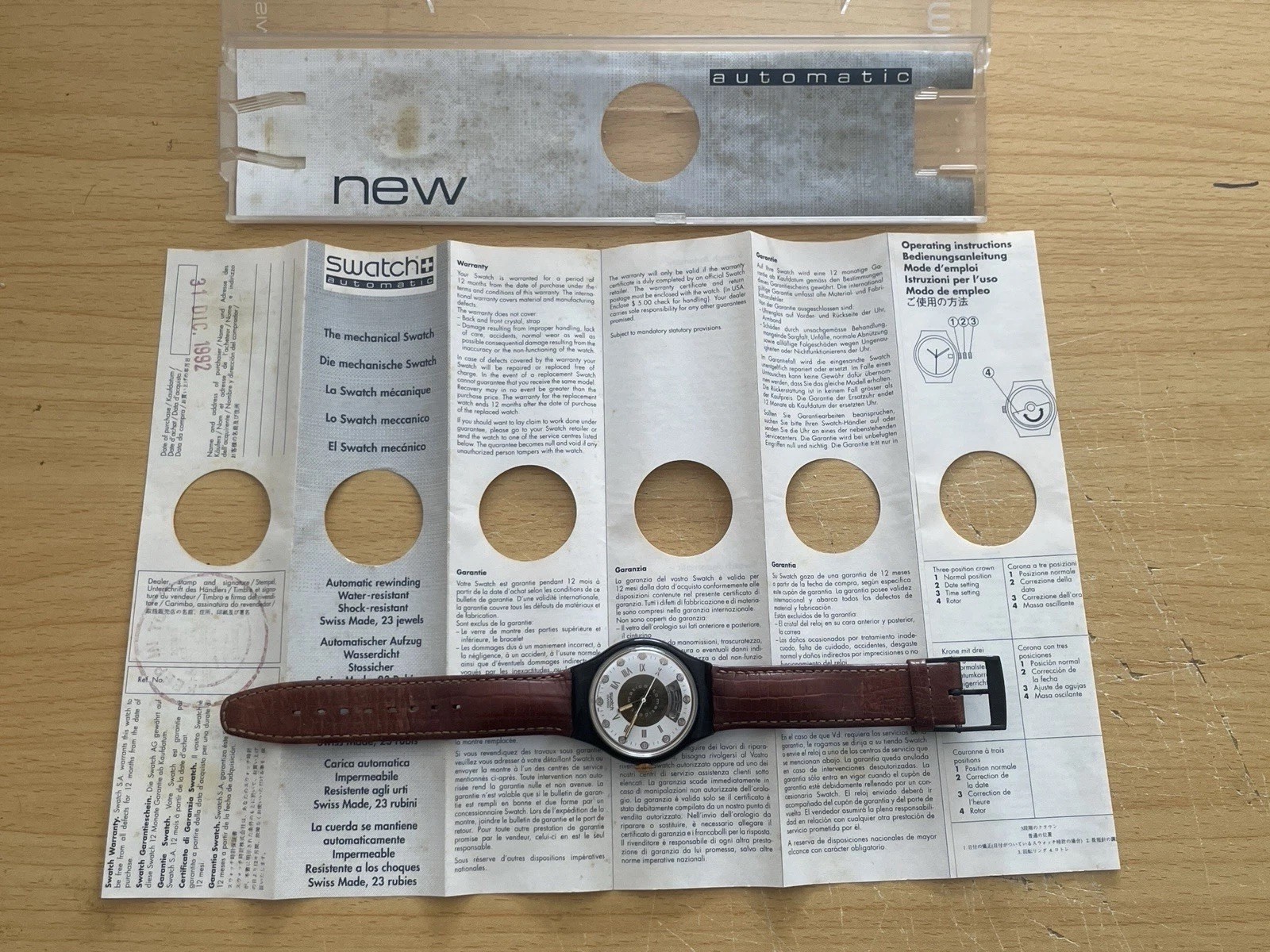 Swatch Swiss AG 1991 37mm Watch Full Set Original Mechanical Automatic Watch