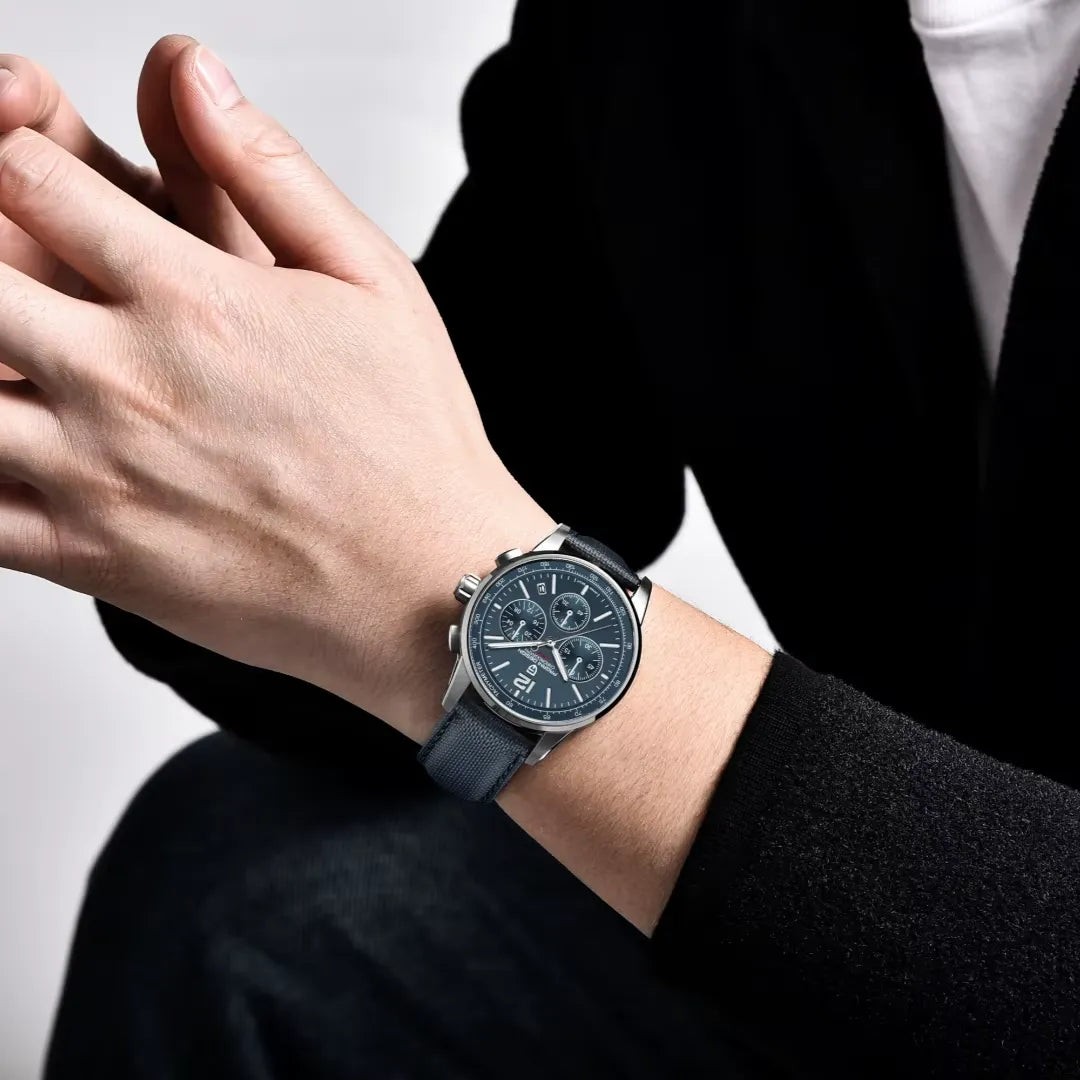Pagani Design PD-YS008 Blue Chronograph Nylon Automatic Men’s Watch