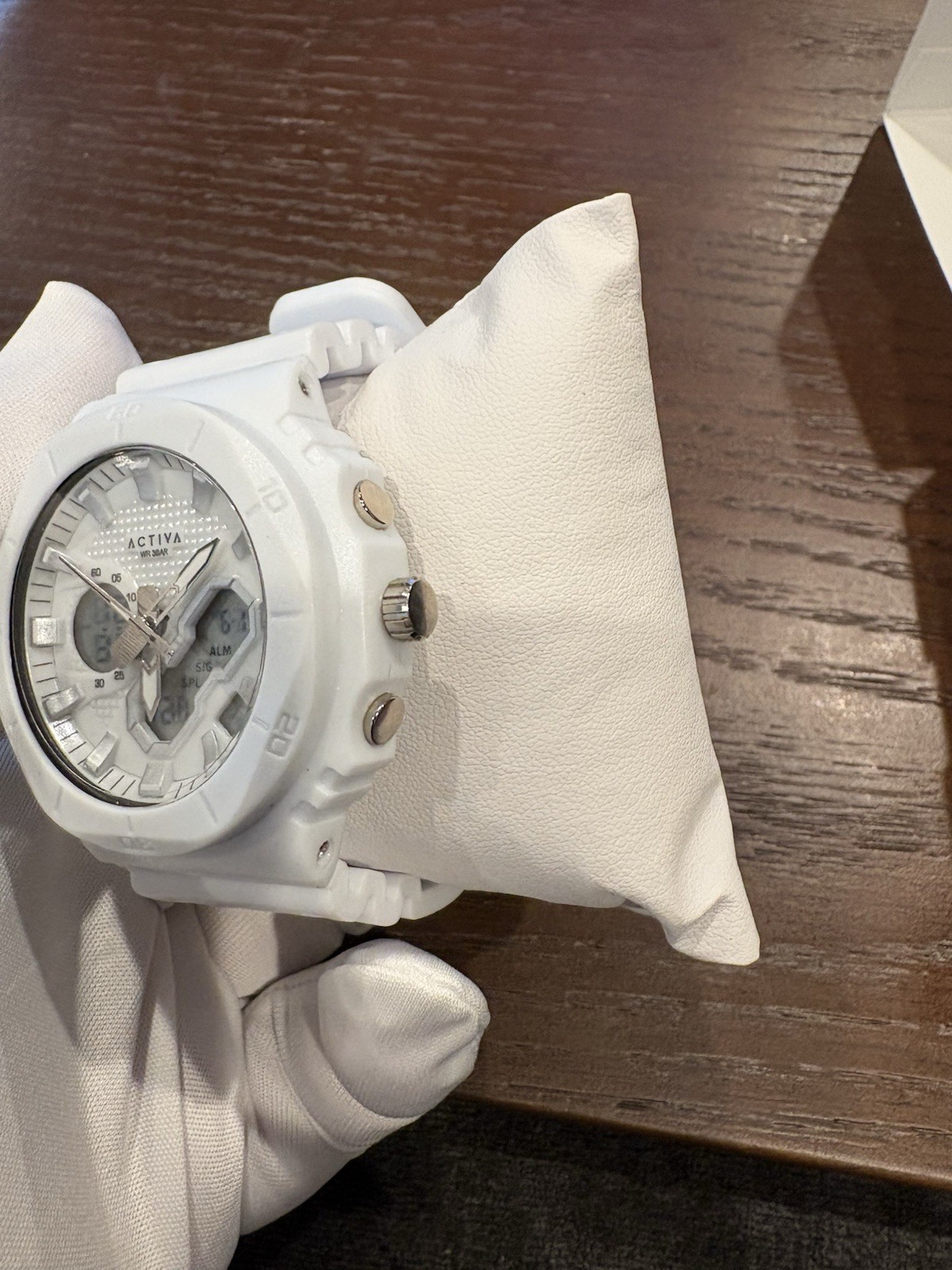 Activa ACW8120 Analog-Digital Quartz 30m WR White Watch w/ Box Manual