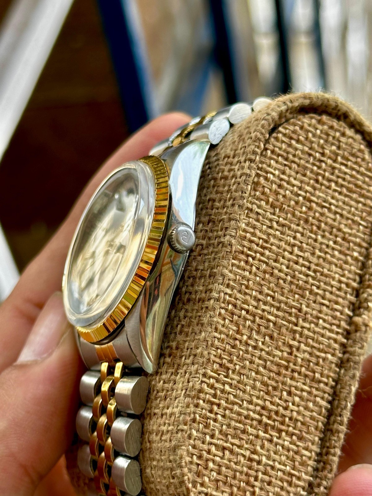 Vintage Ricoh Automatic 21 Jewels Day Date Men’s Watch Silver Sunburst Dial Two