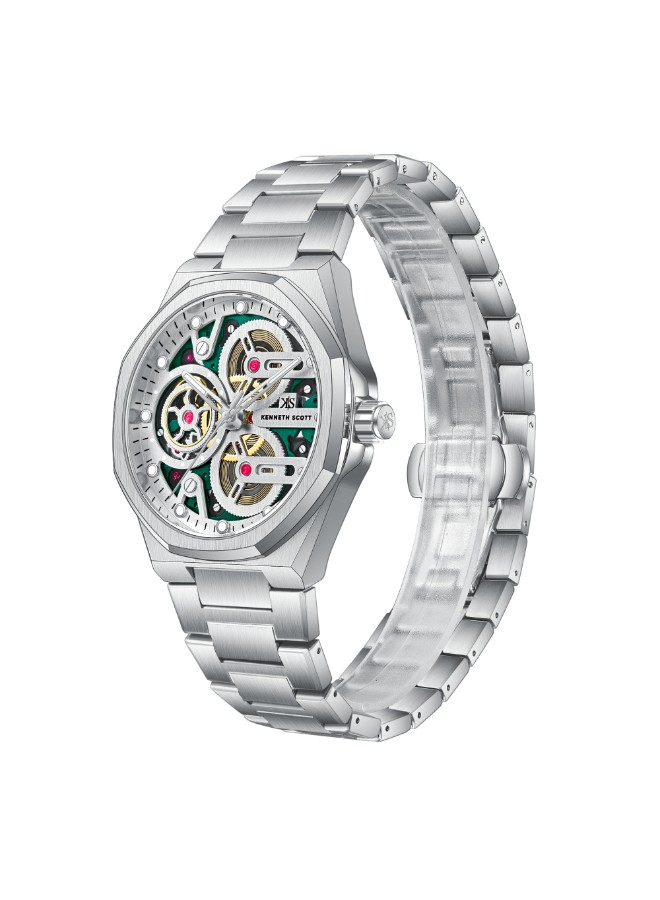 Kenneth Scott Men’s Analog Watch | Green Dial, 43mm, 30 m (3 ATM)