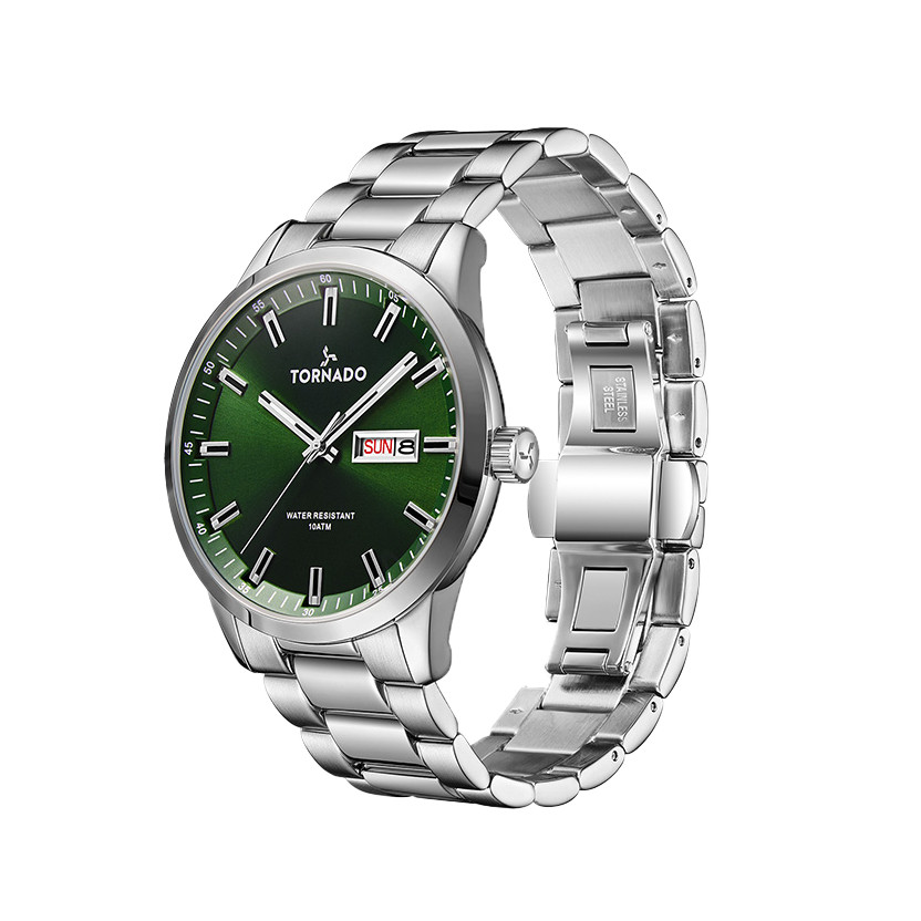 Tornado Spectra Men’s Analog Watch | Green Dial, 43x48mm, 100 m (10 ATM)