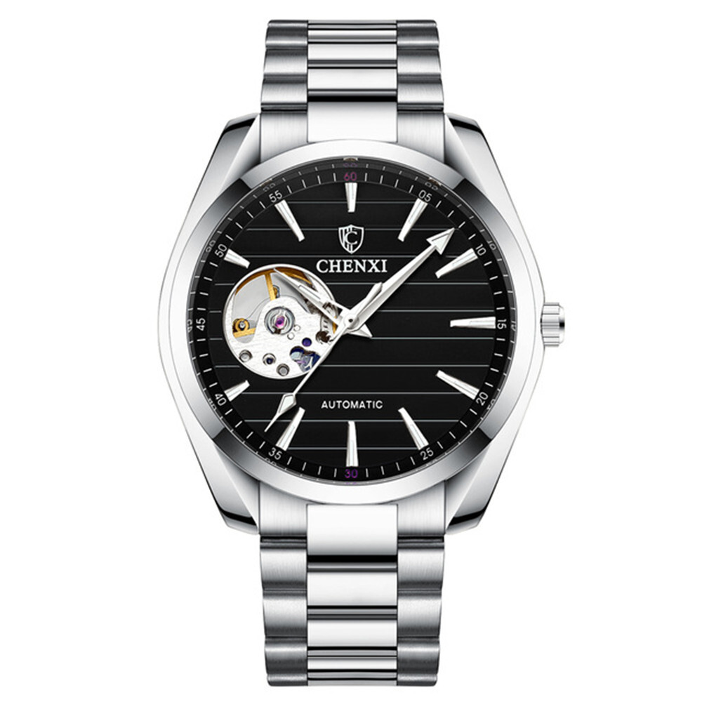 CHENXI Men Mechanical Automatic Stainless Steel Hollow Business Wrist Watches