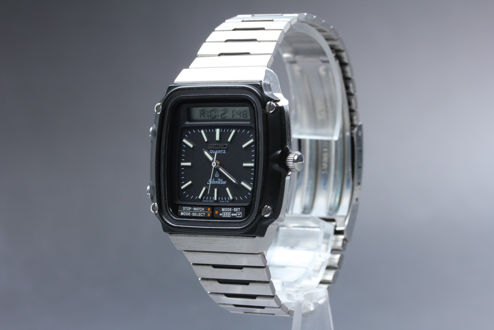 [N MINT] Seiko SilverWave H357-5110 Silver Ana-Digi Qz James Bond Men’s Watch