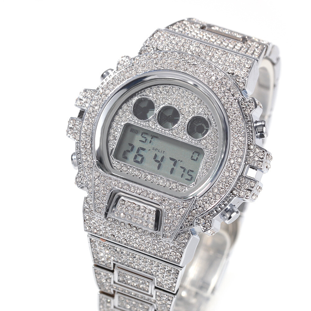 watches full diamond electronic time display fashion design upscale luxury