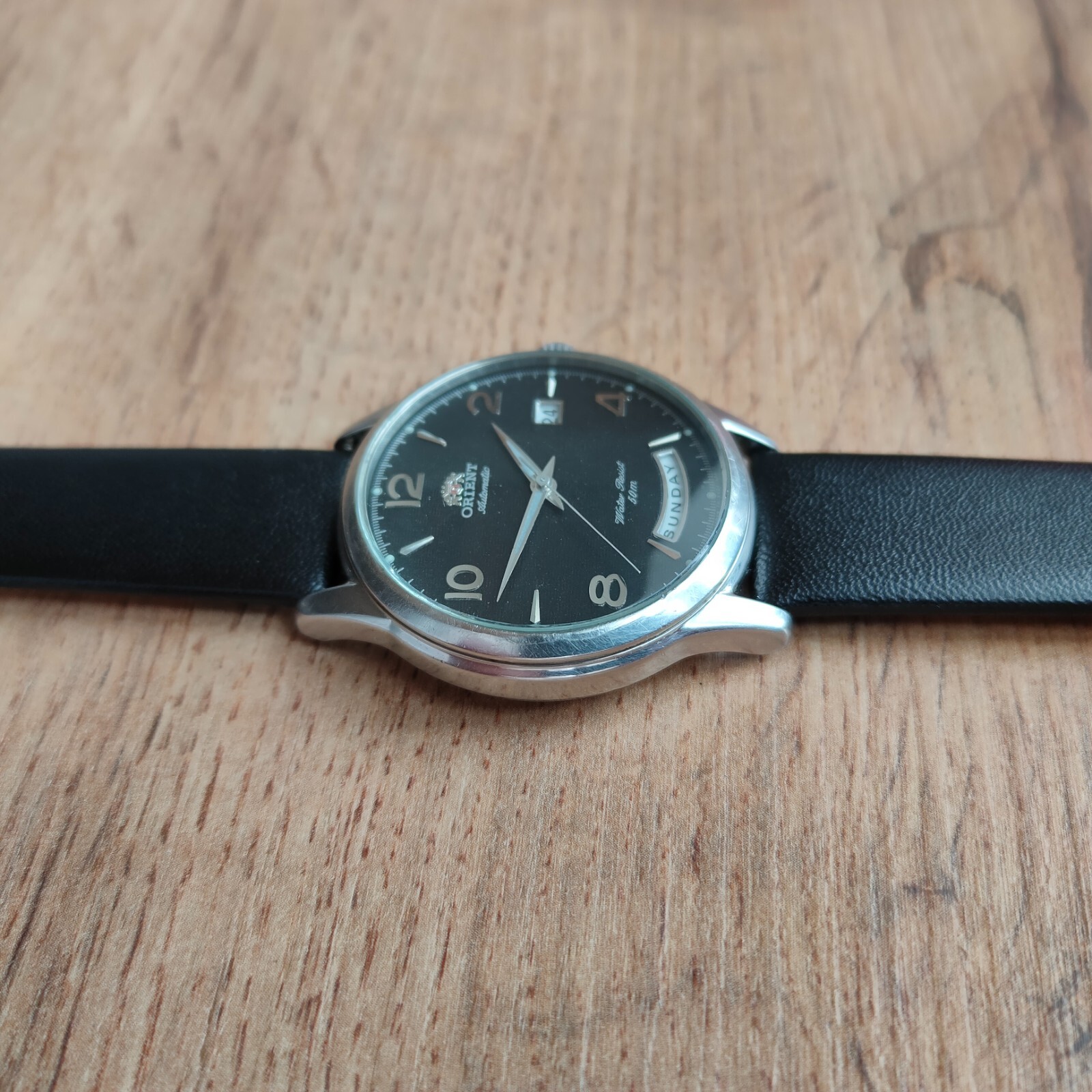 Rare Orient President Titanium watch day date orient Automatic Watch black watch