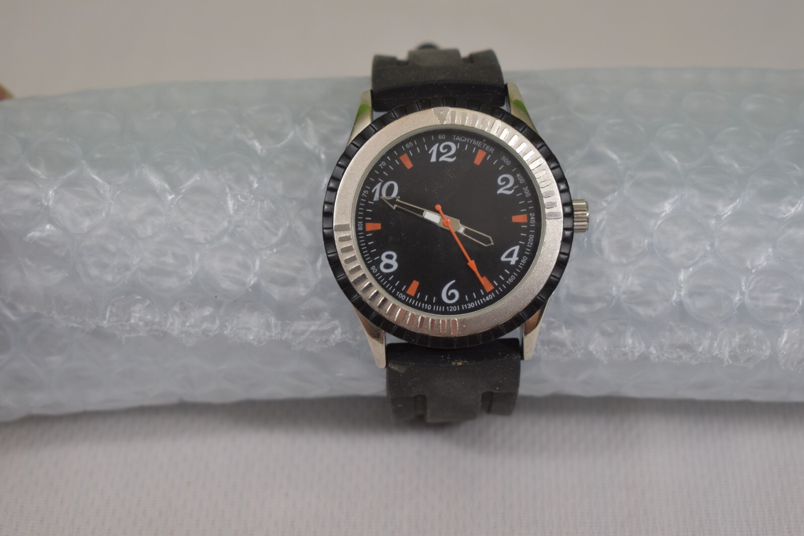 Men’s Watch Tachymeter Rubber/ Plastic Band Stainless Steel