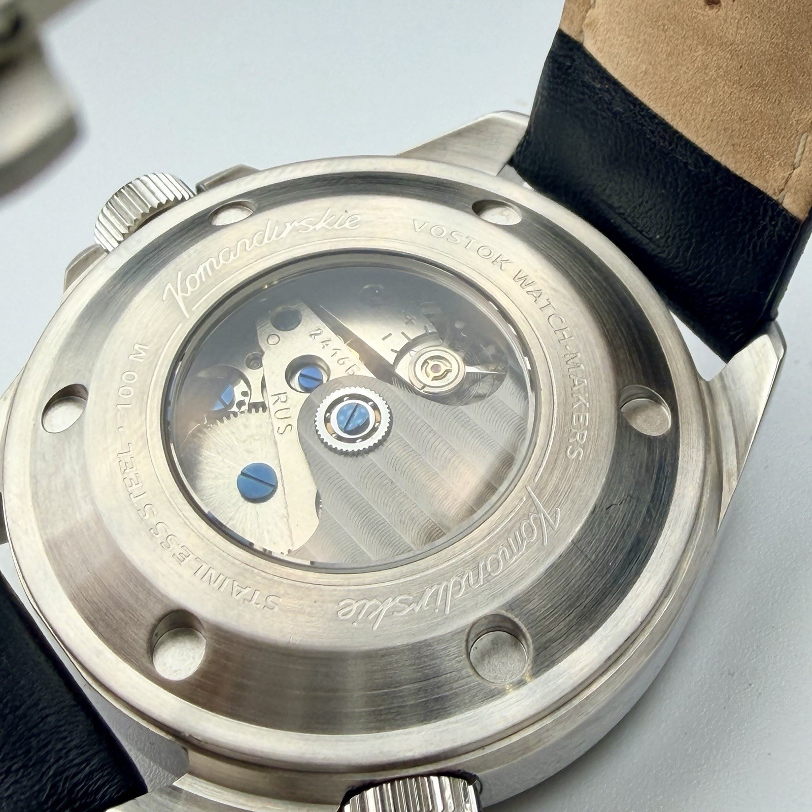 Vostok Komandirskie K-34 Automatic Dual Crown White Dial 42mm Watch 2416B/470611