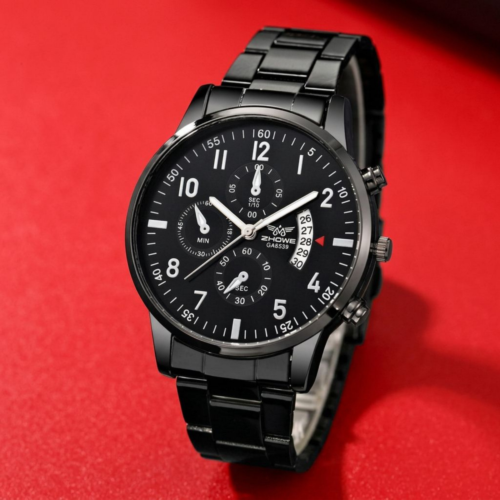 Waterproof Men Watch Stainless Steel Quartz Black Classic Business Wristwatch