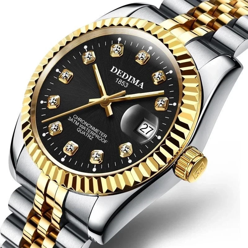 DEDIMA 1853 Mens Luxury Watch Quartz Water Resistant Wrist Watch Mens Fashion