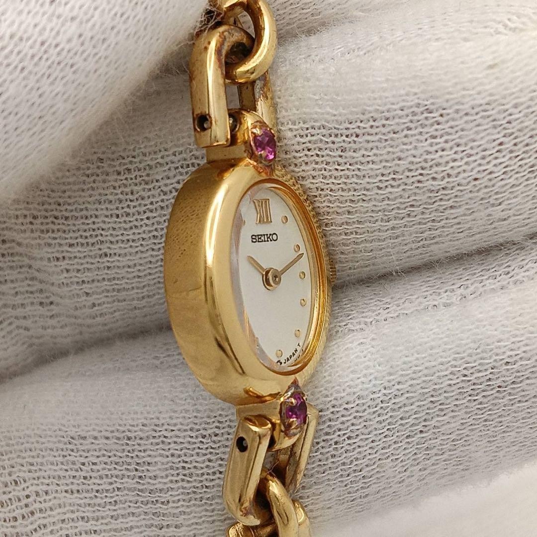 [New battery/operation] SEIKO 2P Ruby Breath Watch Gold Watch