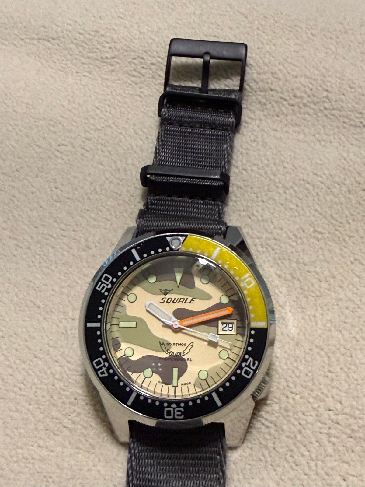 Squale 1521 50 Atmos SQUALE X BEAMS COLLABORATION BEAUTIFUL PAINTED CAMO DIAL