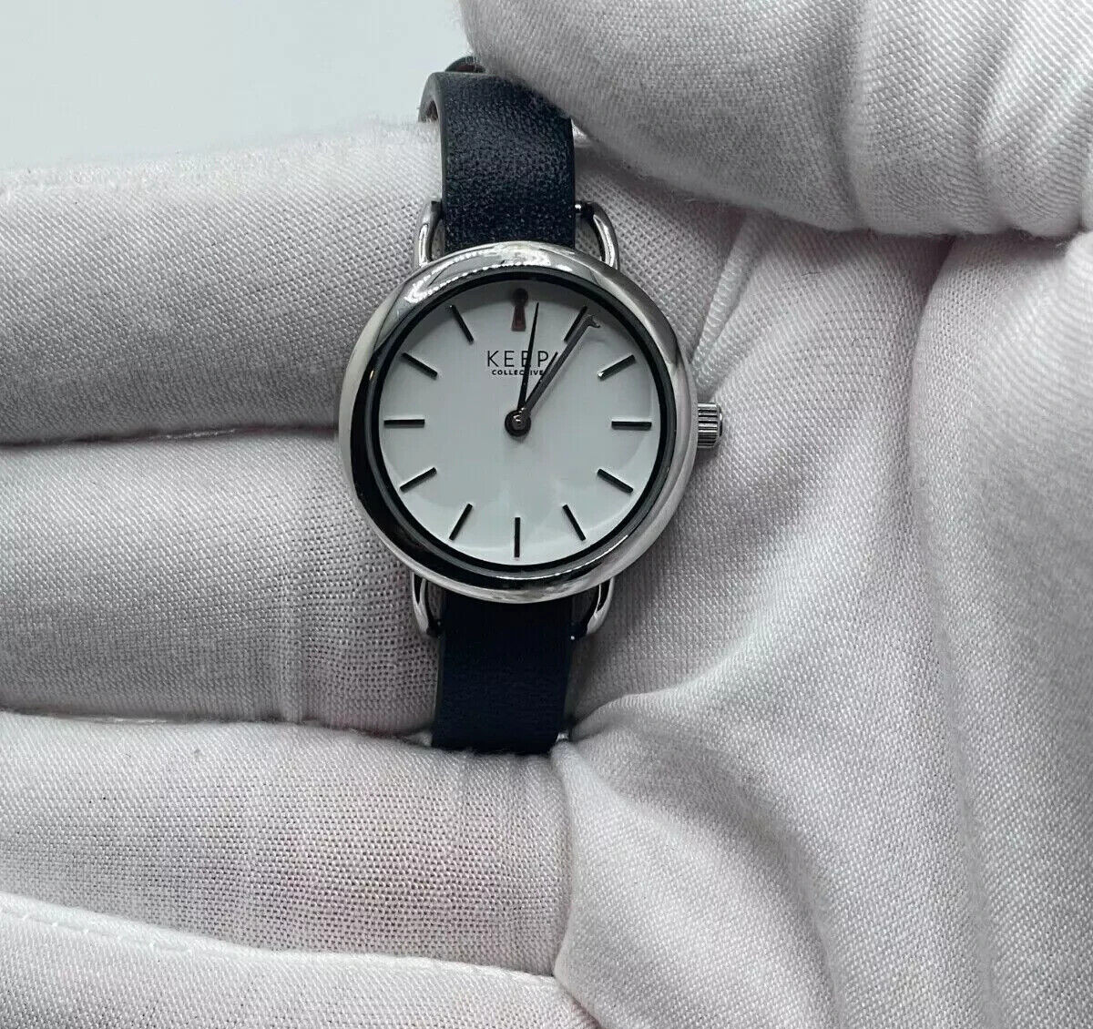 KEEP Collective Watch Womens 27mm Case One Piece Black Strap Quartz Three Hands
