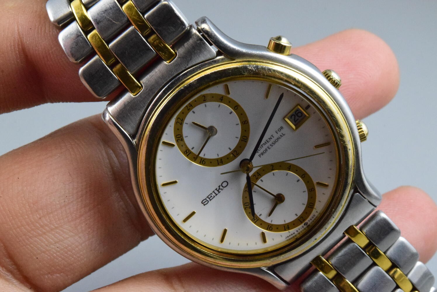 Vintage watch Seiko Equipment for Professional 5T12-7A00 Men Quartz Round 36mm