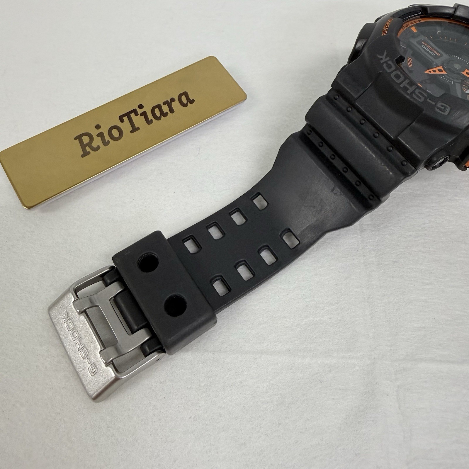 Casio G-Shock GA-110TS-1A4 Gray Orange Cleaned New Battery Near Mint Watch 5146