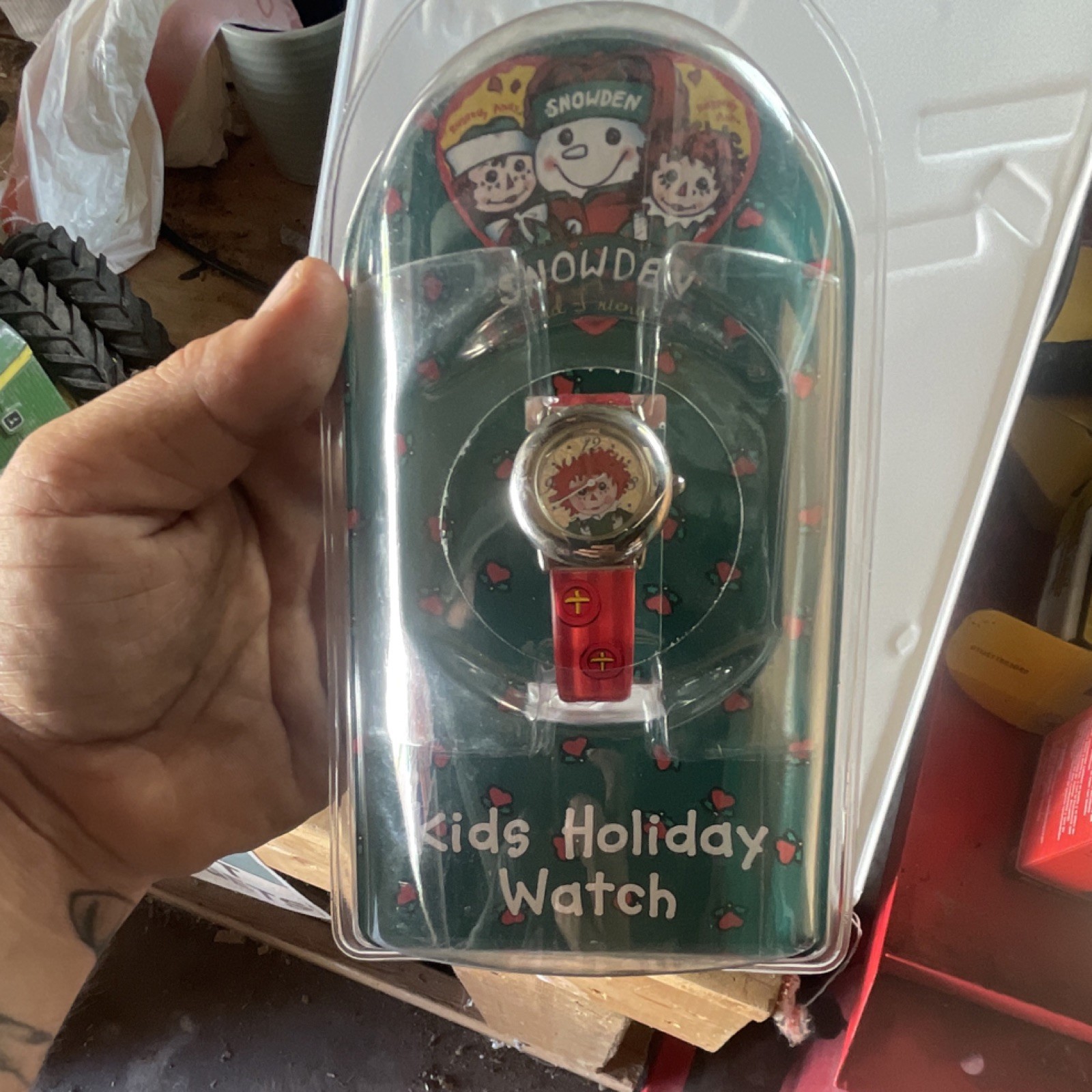 Snowden and Friends Kids Quartz Analog Watch Red Plastic Strap Holiday Box