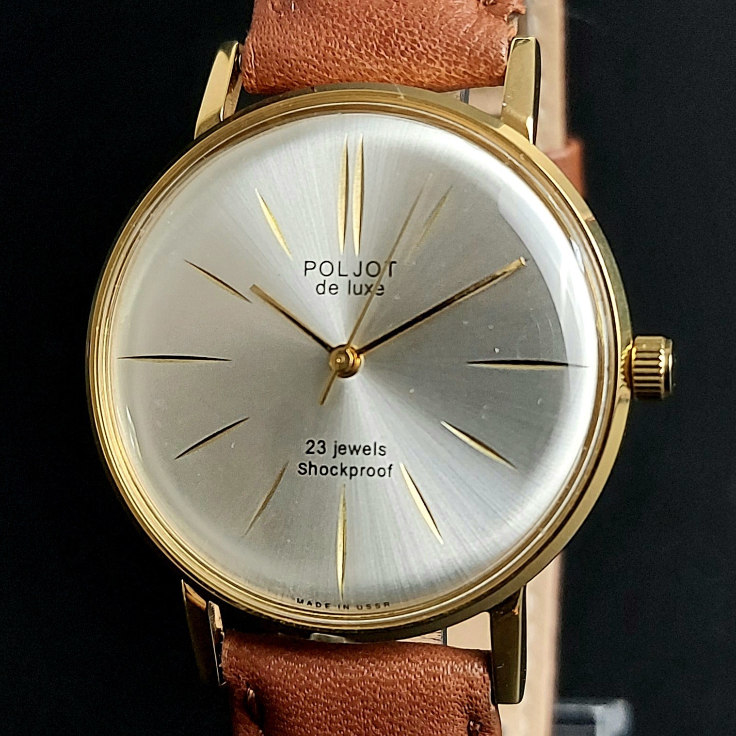 NOS Poljot De LUXE Ultra Slim 23 Jewels 2209 Soviet Vintage Men’s Wristwatch