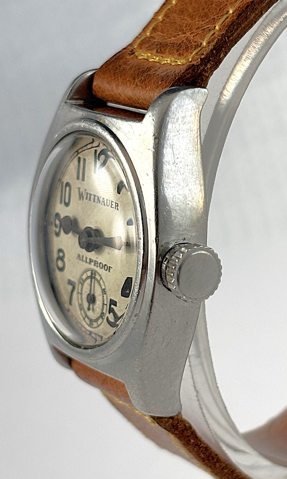 Vintage Wittnauer Allproof Contracid Stainless Steel Mens Watch Cal.56 7J 1940