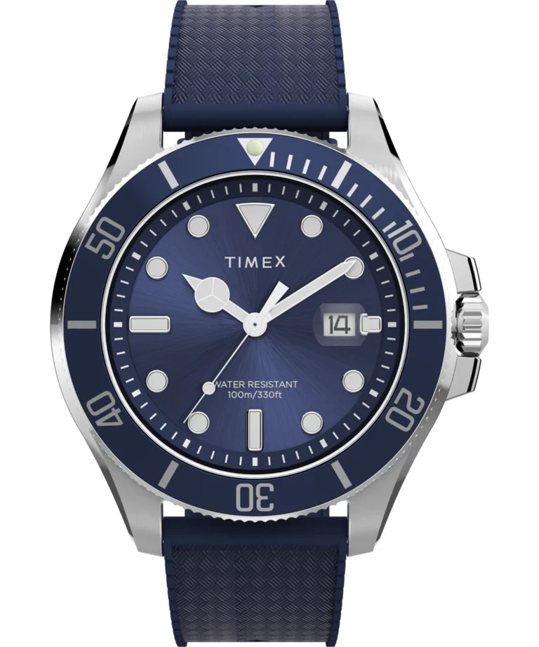New Timex Trend Harborside Coast Blue Dial Rubber Strap Men’s Watch TW2Y05000