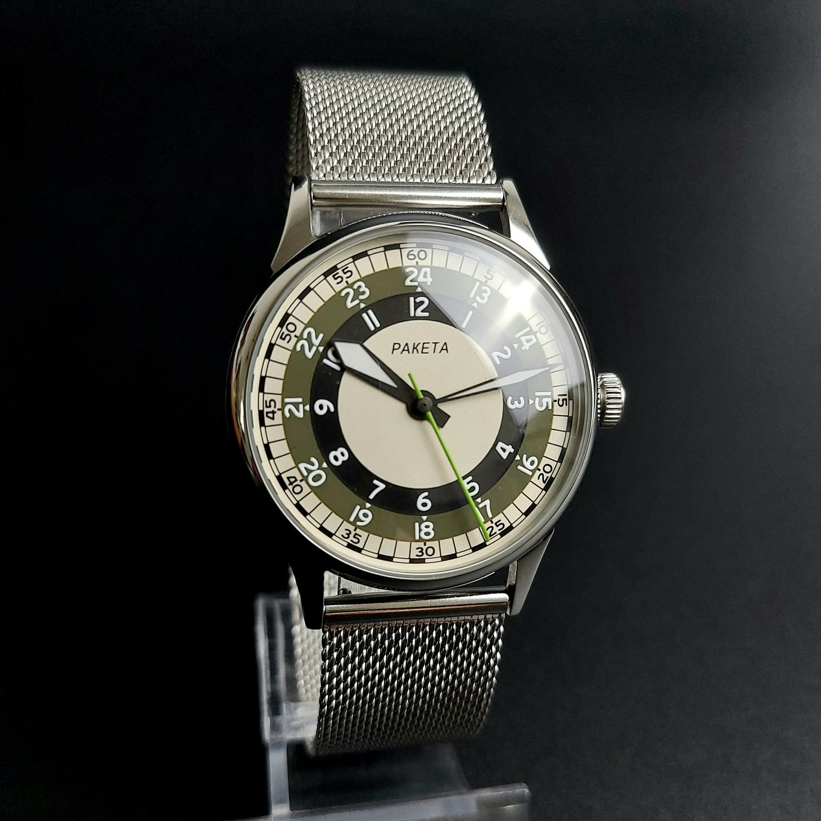 Vintage Raketa Mechanical Men’s Wristwatch USSR Soviet Raketa Watch Serviced