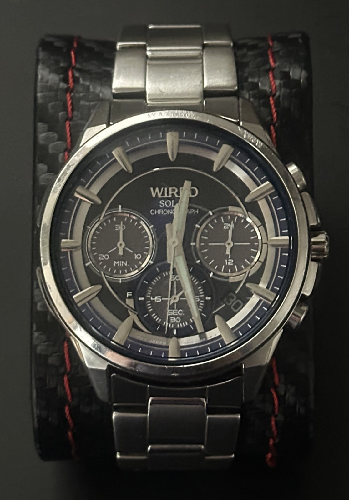 Seiko Wired VR42-0AA0 Solar Chronograph Men’s Watch From Japan Watch Only