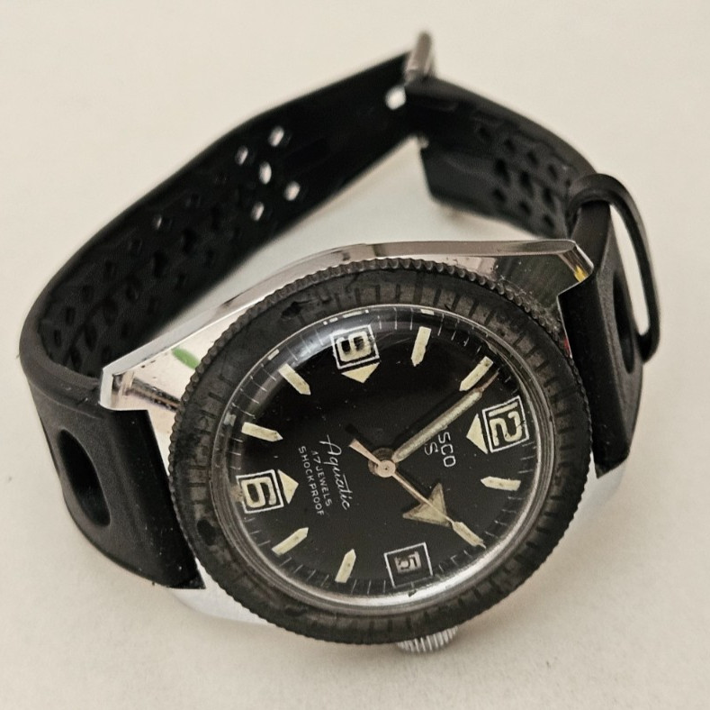 OSCO AQUATIC 36mm Mechanic Cal. Men’s Vintage SkinDiver Watch OS In House 1960