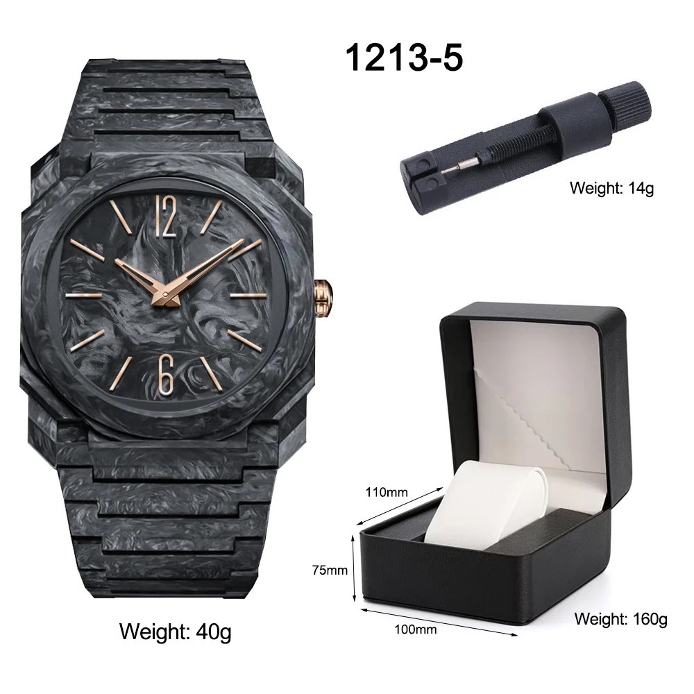 Men’s Damascus Steel Watch | Black Rose Gold | Bioceramic Case