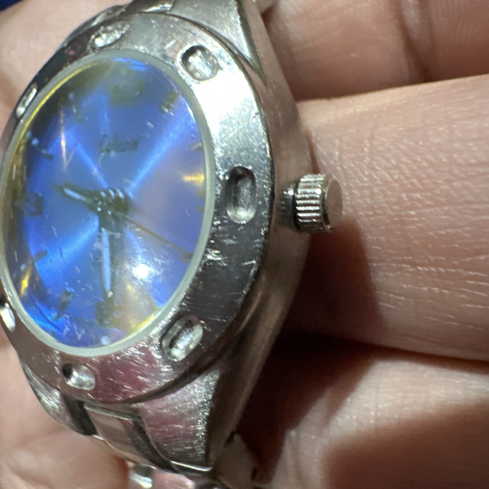 *Working* Collezio Mens Blue Dial Round Silver Tone Case Stainless Steel Watch