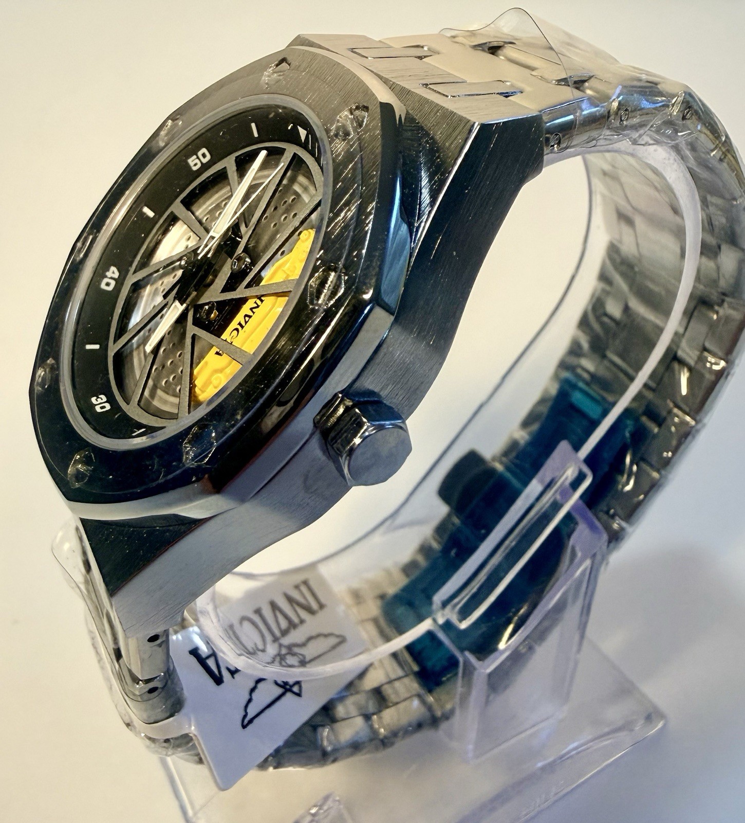 69487 Invicta Speedway Rim Mens Watch 42mm Steel Wheel Dial Sport Wristwatch