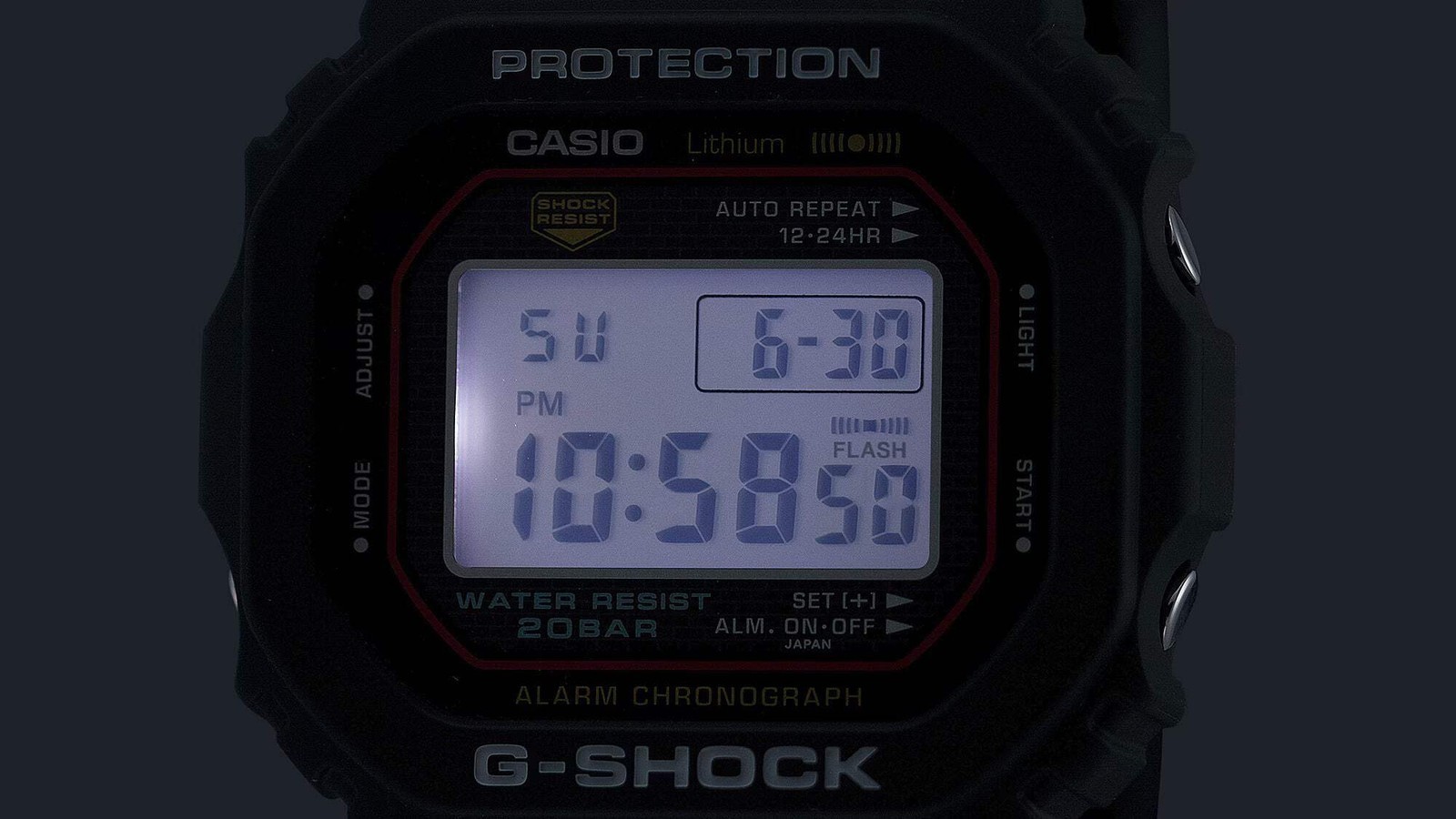 Casio G-Shock Digital 5000 Series Black Stainless Steel Watch DW5000R-1A