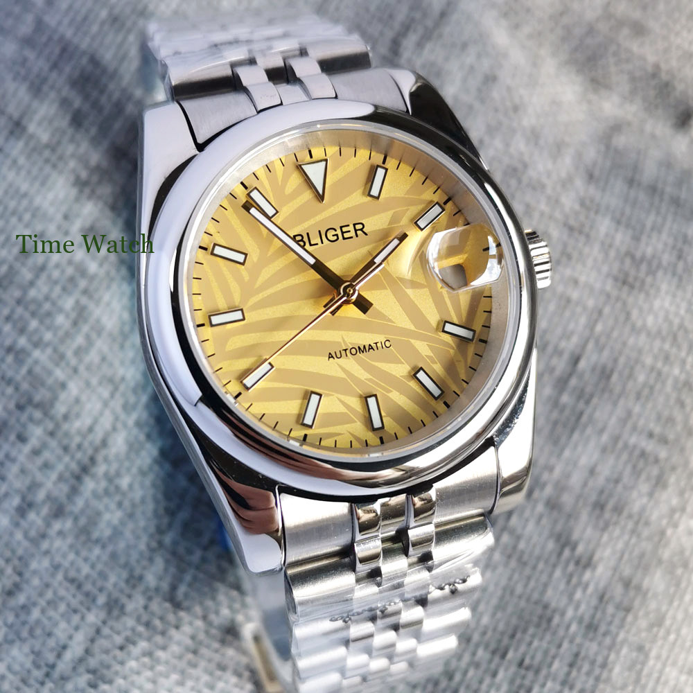 Sapphire Men’s Automatic Watch NH35 White Palm Polished Oyster Band 39mm/36mm