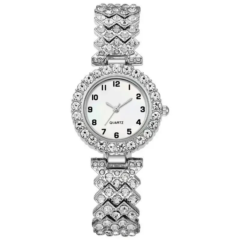 1pcs/2pcs Luxury Fashion Women Watch Set Silver Strap Ladies Quartz
