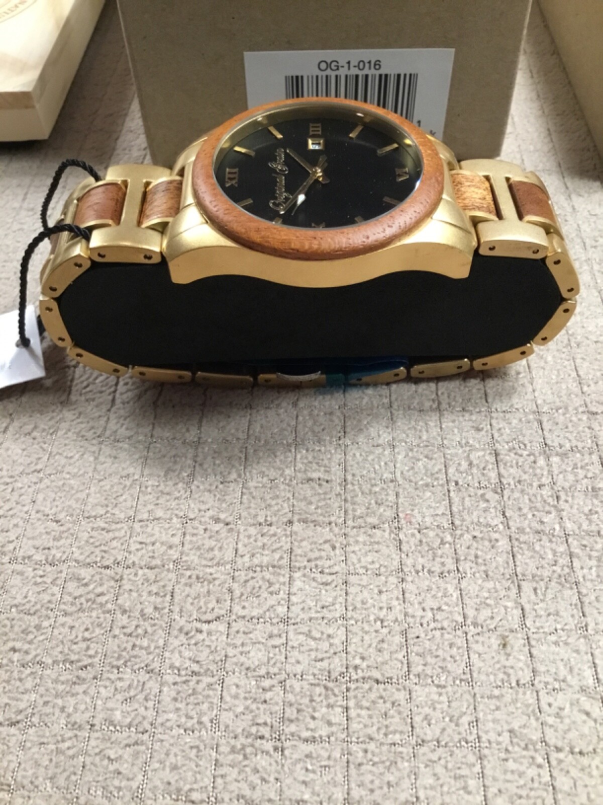 Original Grain The Classic Antique Gold Mahogany Black Color Mens Watch OG-1-016