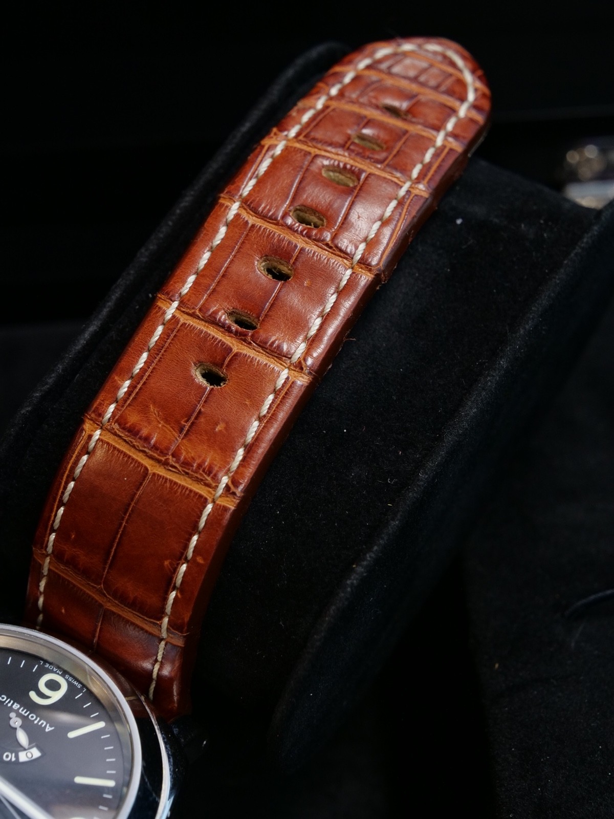 Panerai Luminor Power Reserve Automatic Mens Watch Brown Leather Band