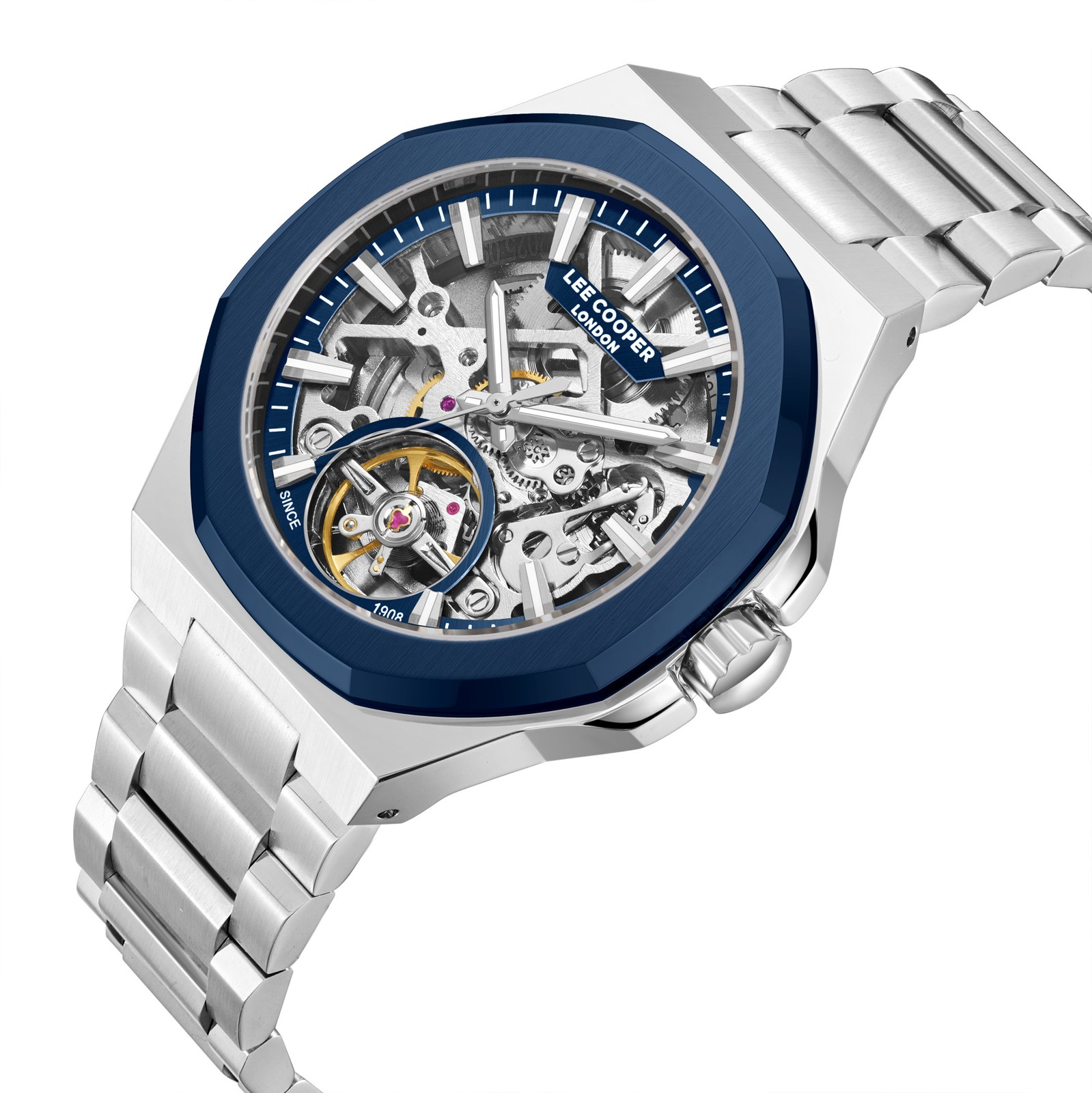 Lee Cooper Men’s Automatic Watch | Dark Blue Dial, Silver, 43mm, 50 m (5 ATM)