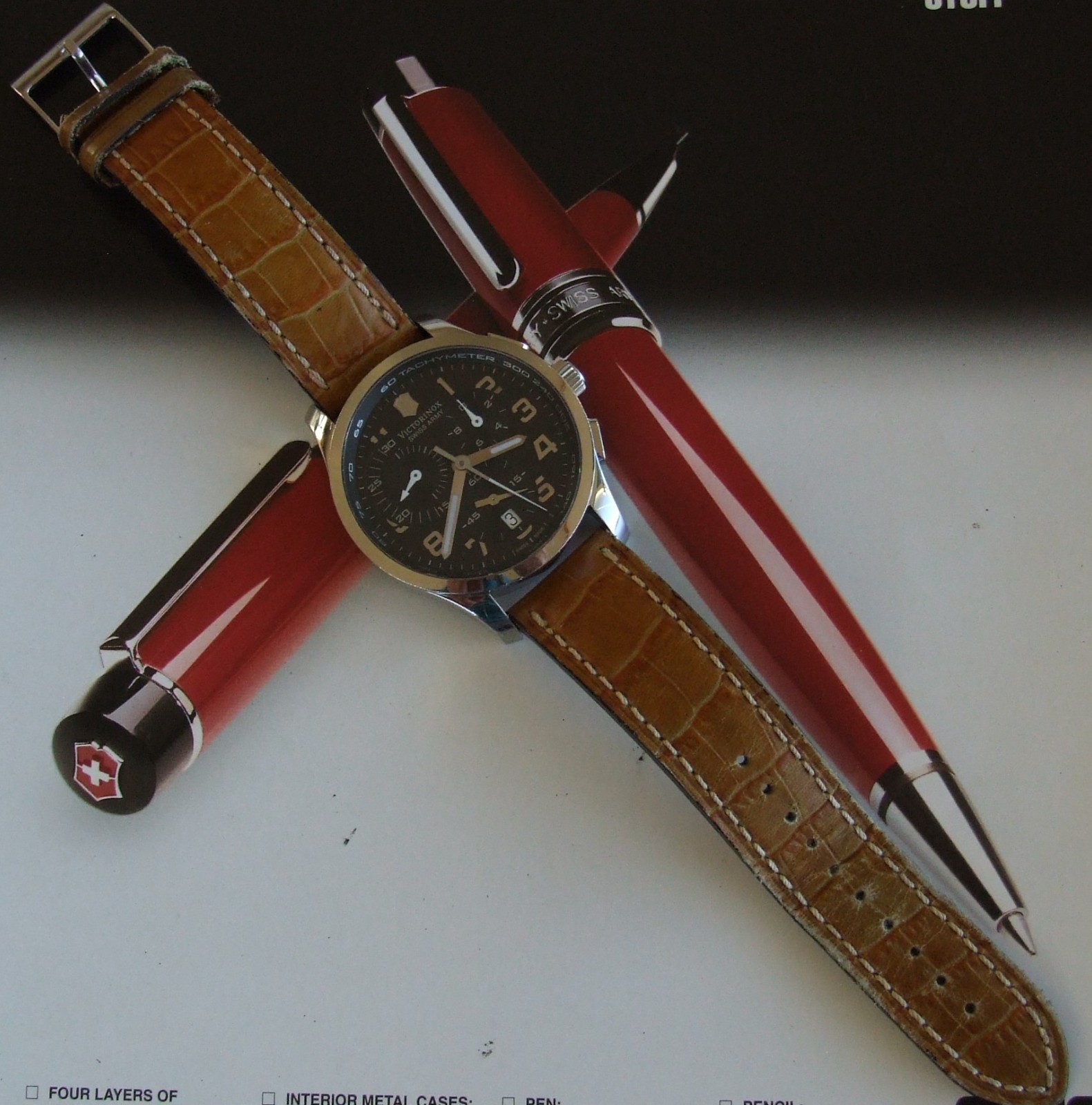 VictorINOX SWISS ARMY+Men’s ALLIANCE CHRONOGRAPH+Sapphire+42mm+OEM Leather Band